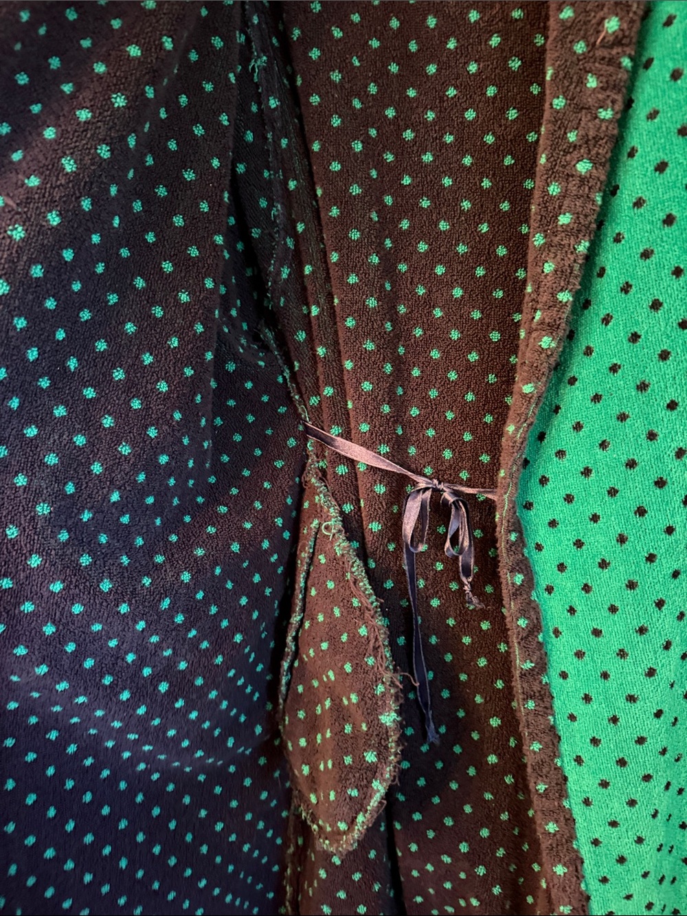 🔵🔵🔵BOGOHO🔵🔵🔵VTG John Weitz Polka-Dot Robe-Medium - Picture 13 of 13